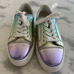 Christian Louboutin Vieirissima Iridescent Leather Sneakers Sz 39.5